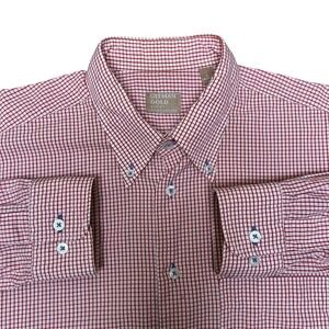 Gitman Gold Shirt Large Button‎ Down Long Sleeve Red White
